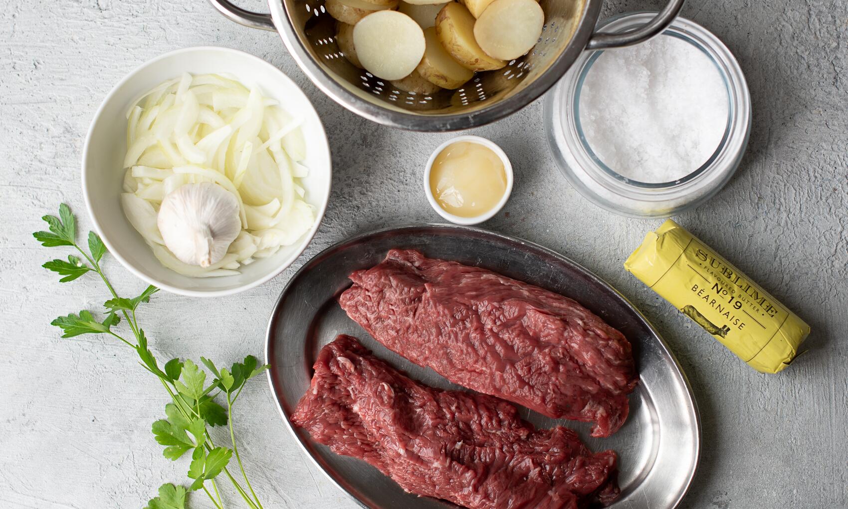 How To Cook Hanger Steak With Sauté Potatoes And Béarnaise butter