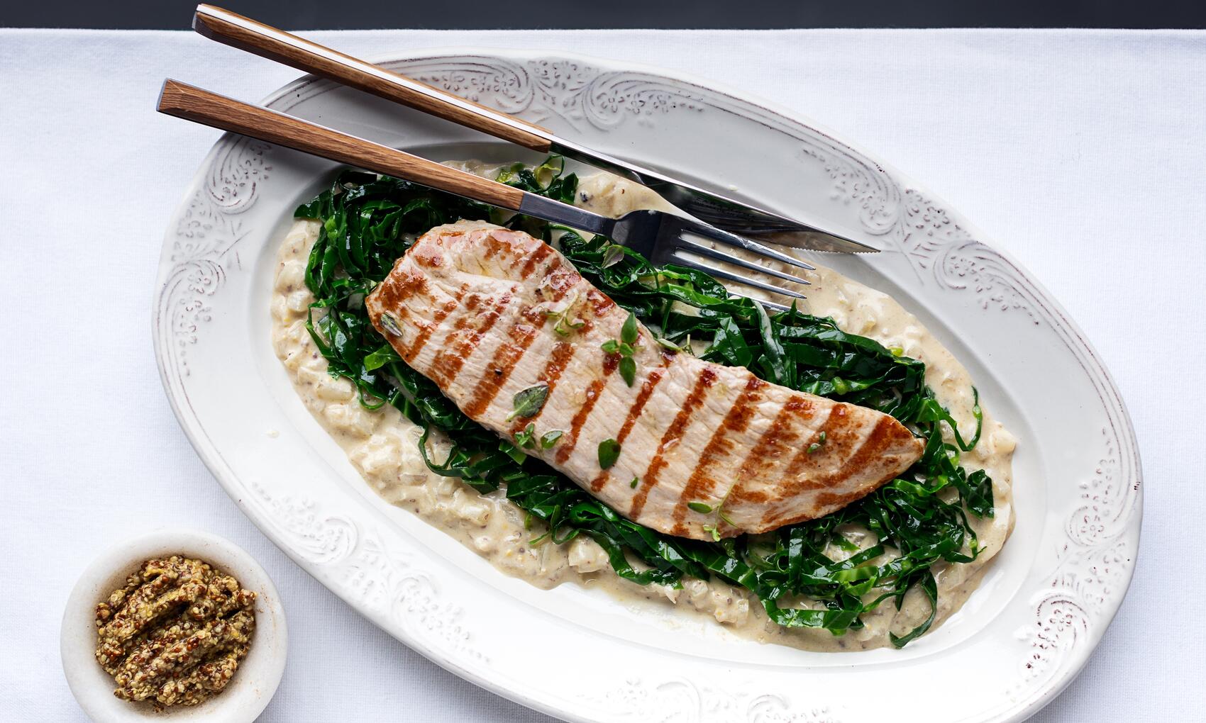 How To Cook Griddled Pork Escalope with Mustard Farmison & Co