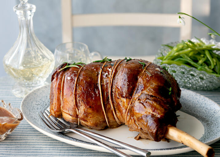 bordelaise style leg of lamb cooked 