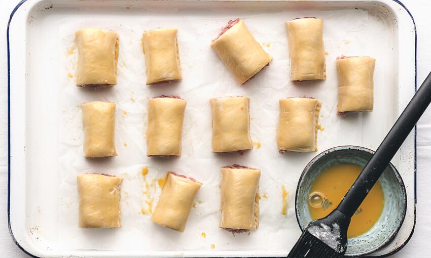 cut sausage roll pastry ready to bake 