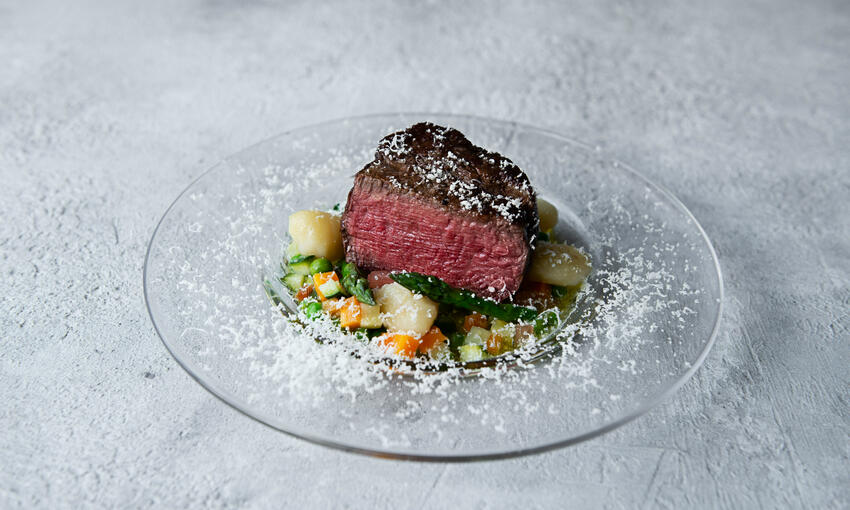 fillet steak, parmesan gnocchi & lemon vinaigrette cooked