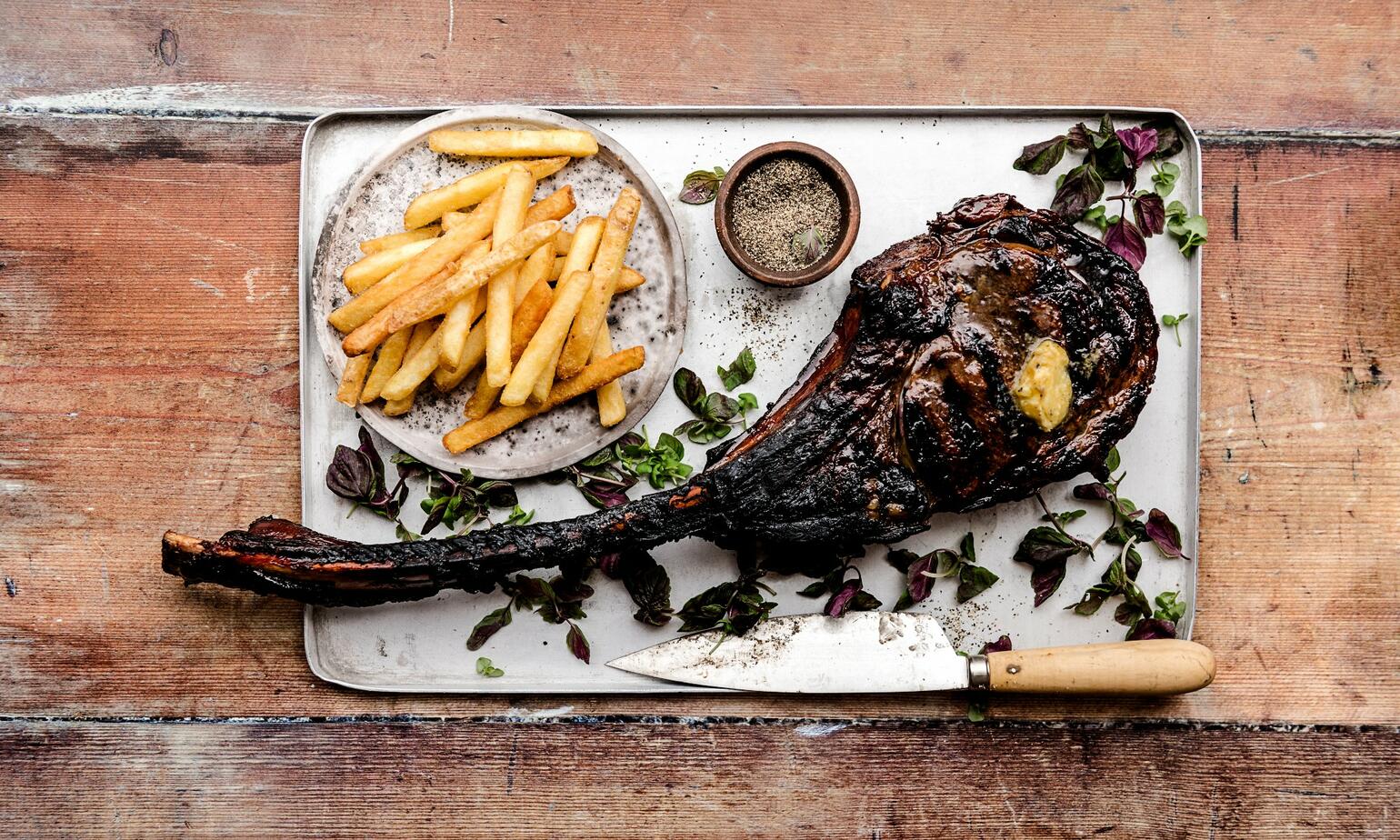 tomahawk steak cooked for fathers day