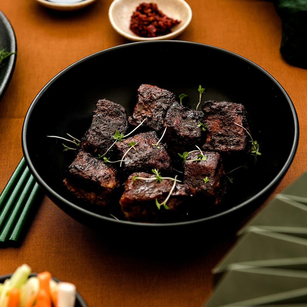 cooked sugar spiced pork belly burnt ends 