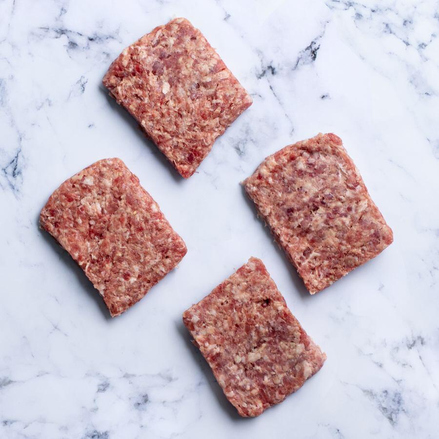 lorne sausage on marble background
