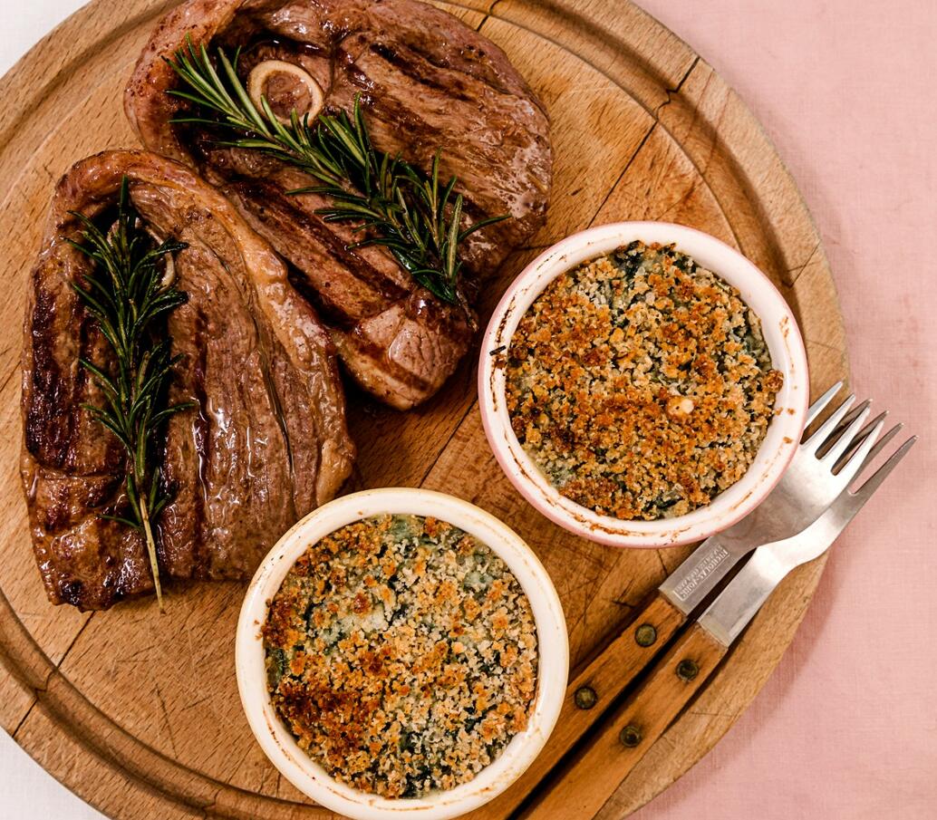 How to cook Grilled Lamb Gigot Steaks with Spinach Gratin Farmison & Co