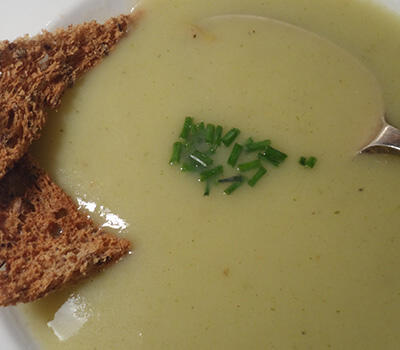 Leek And Potato Soup With Melba Toast Recipe Online. Classic British Recipe Ideal for Warming Flavou