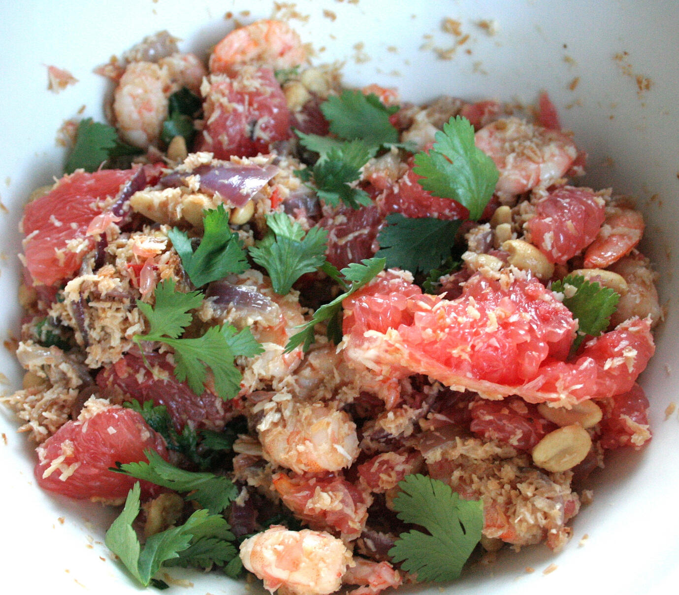 Thai Piquant Grapefruit and Prawn Salad Recipe Online. Thai Style Recipe Perfect for Indulgent Eatin