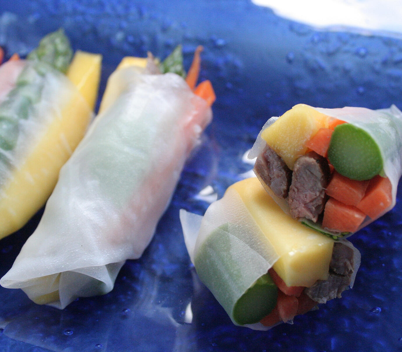 Beef, Asparagus and Mango Summer Rolls Recipe. Asian Style Rolls for a Delicious Appetiser, Pairing 