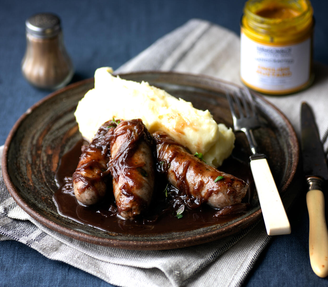 Sausages In A Red Wine Sauce With Duchess Potatoes Recipe Online. Saturday Kitchen Recipe Made Perfe