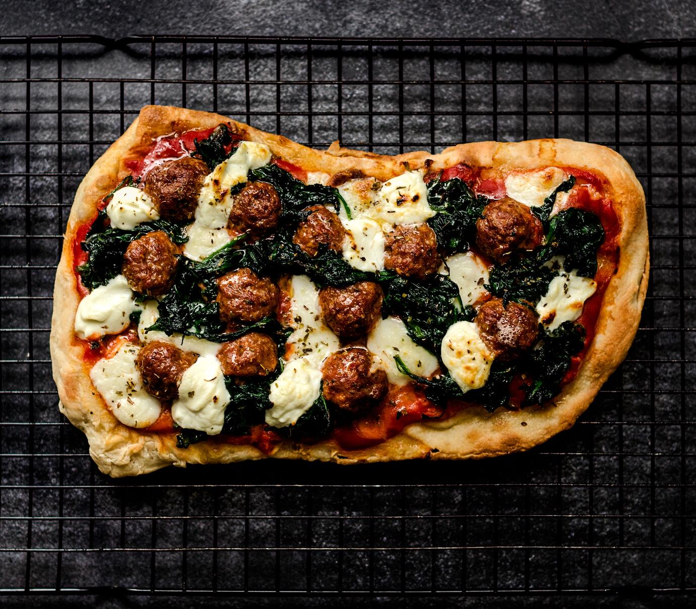 How to Cook The Spicy Merguez, Goat's Cheese and Spinach Pizza - Farmison & Co