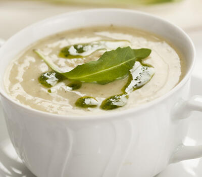 Leek and Colston Basset Blue Stilton Cheese Soup Recipe Online. Classic Vegetable and Blue Cheese So