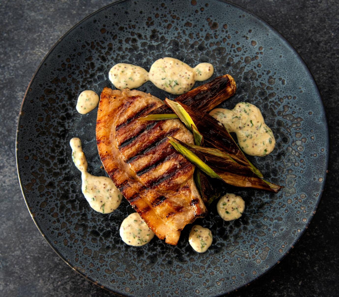 How to Cook Pork Chop, Burnt Leeks & Mustard Farmison & Co