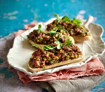 cooked venison and nduja tartare