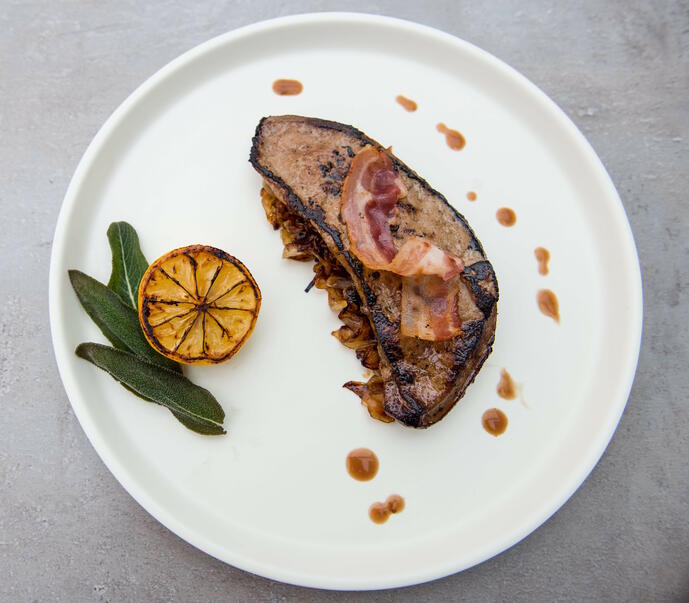 Calves Liver, Crispy Sage and Melted Onions Recipe Online. Classic